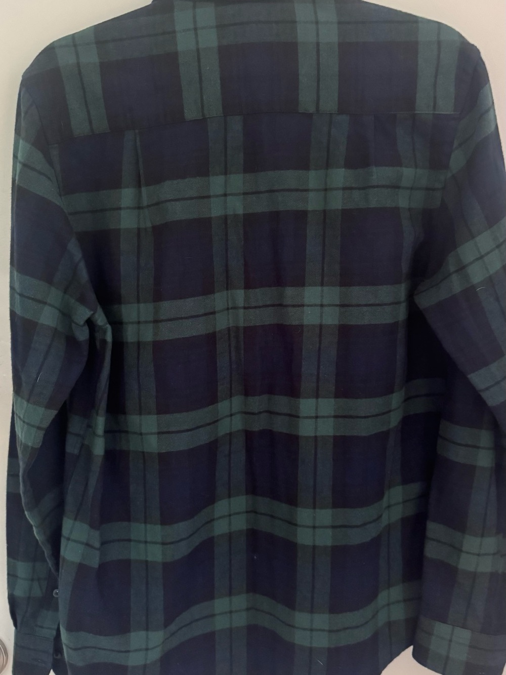 Primark Men’s Regular Fit Flannel Button Down Shirt - Green & Navy Plaid (M) - Picture 7 of 8